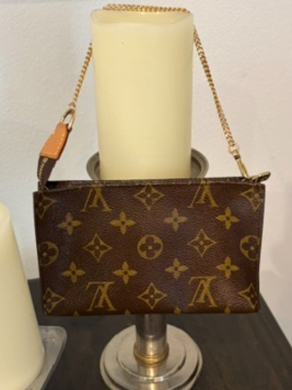 Louis Vuitton Monogram Mini Pochette Original Chain Entrupy Authenticated